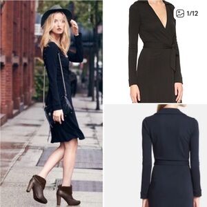 DVF Jeanne collared wrap dress